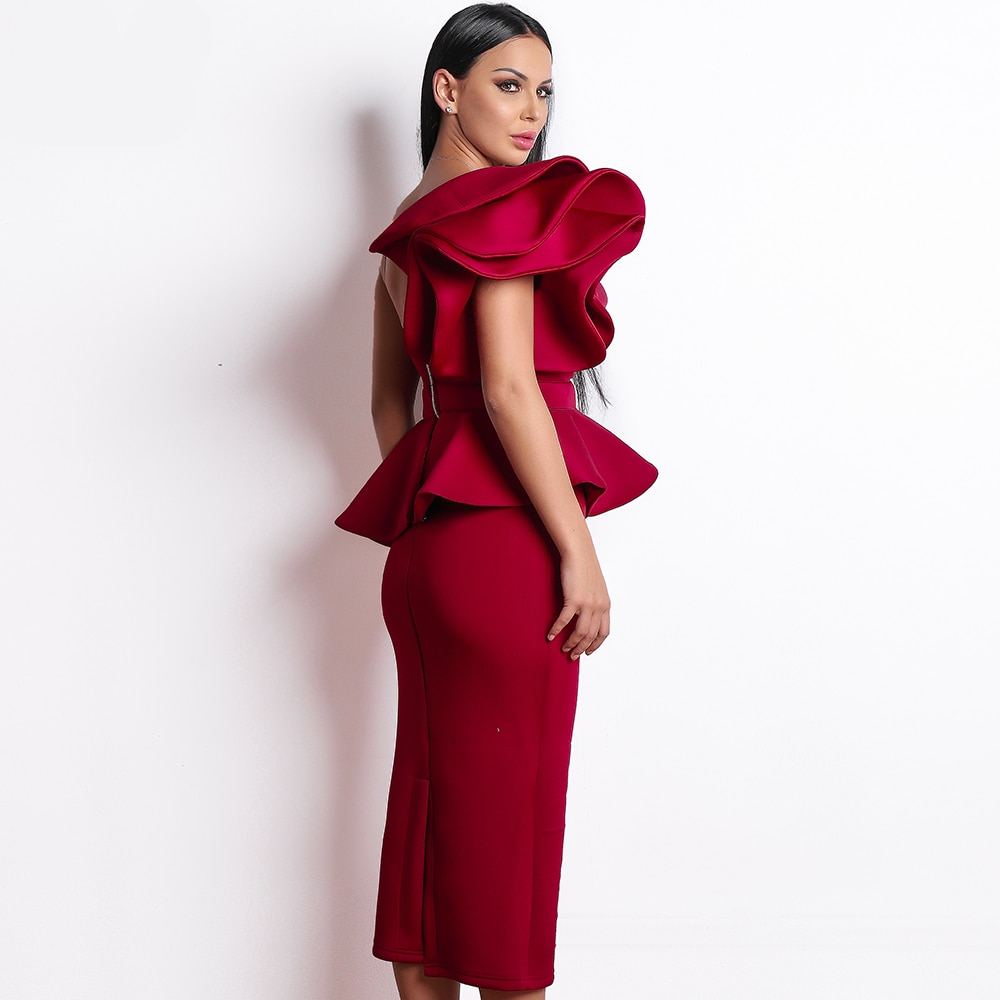 Women's Fashion  Bodycon Ruffles Dress